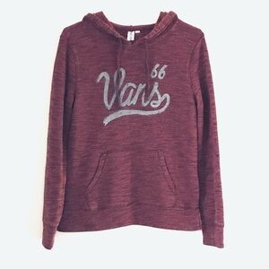 Vans Women's Maroon Hoodie with Logo